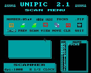 UNIPIC 2.x SCAN MENU